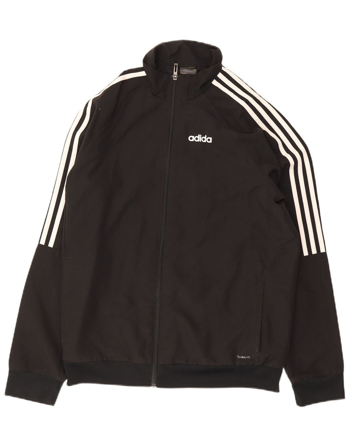 Adidas Mens Climalite Tracksuit Top Jacket Small Black Polyester