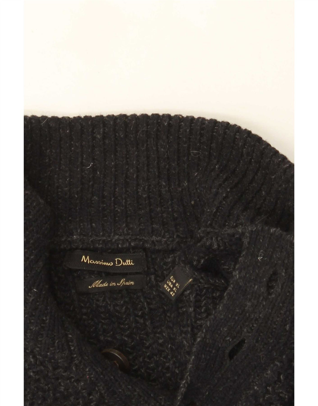 Massimo Dutti Pull col boutonné pour homme XL Gris moucheté