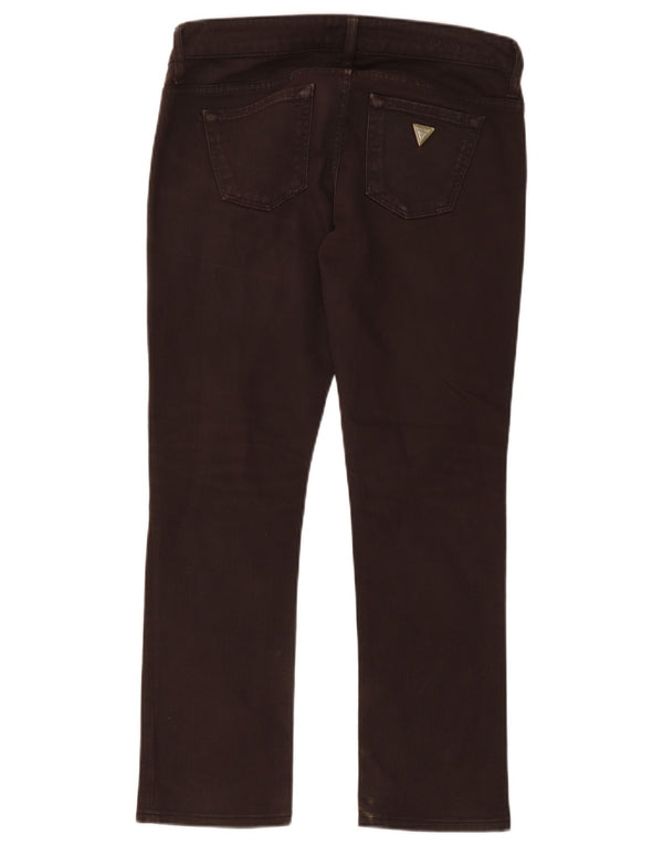 Guess Damen Slim Jeans W29 L27 Braune Baumwolle