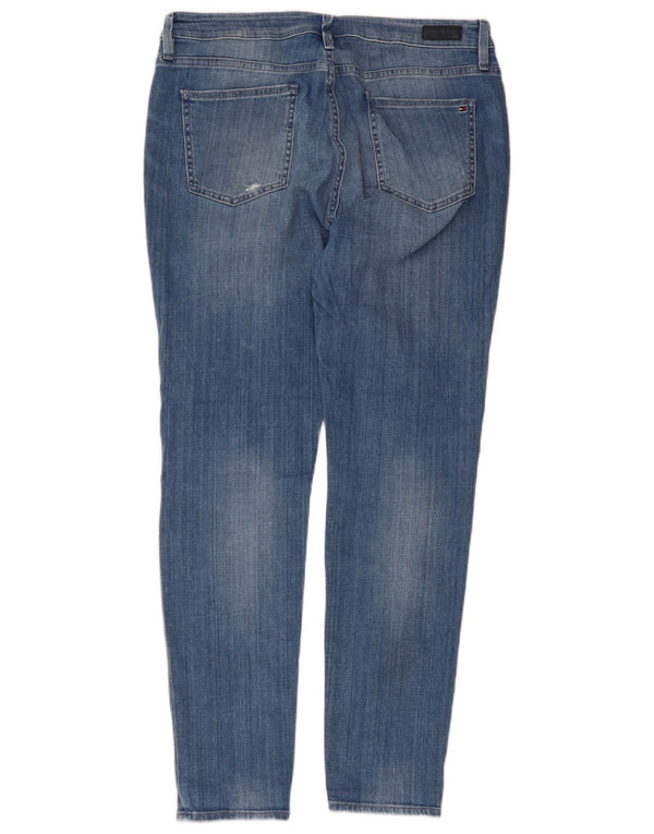 Tommy Hilfiger Womens Girlfriend Distressed Slim Jeans W30 L30 Blue Cotton