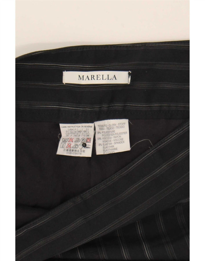 Marella Womens Mini Skirt UK 12 Medium W32 Navy Blue Pinstripe Polyester