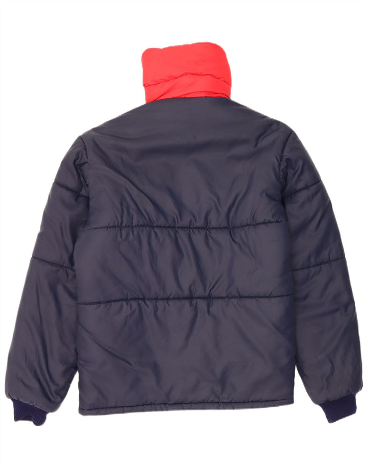 vintage Mens Réversible Veste Rembourrée UK 38 Medium Navy Blue Colourblock