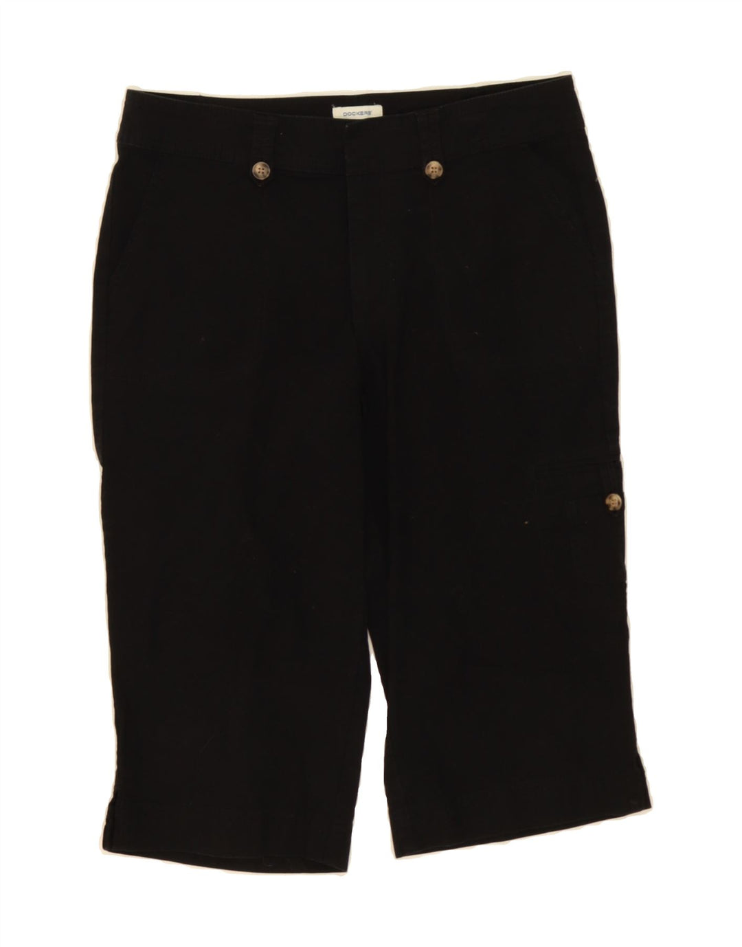 DOCKERS Womens Curvy Mid Rise Capri Trousers US 6 Medium W30  Black Vintage Dockers and Second-Hand Dockers from Messina Hembry 