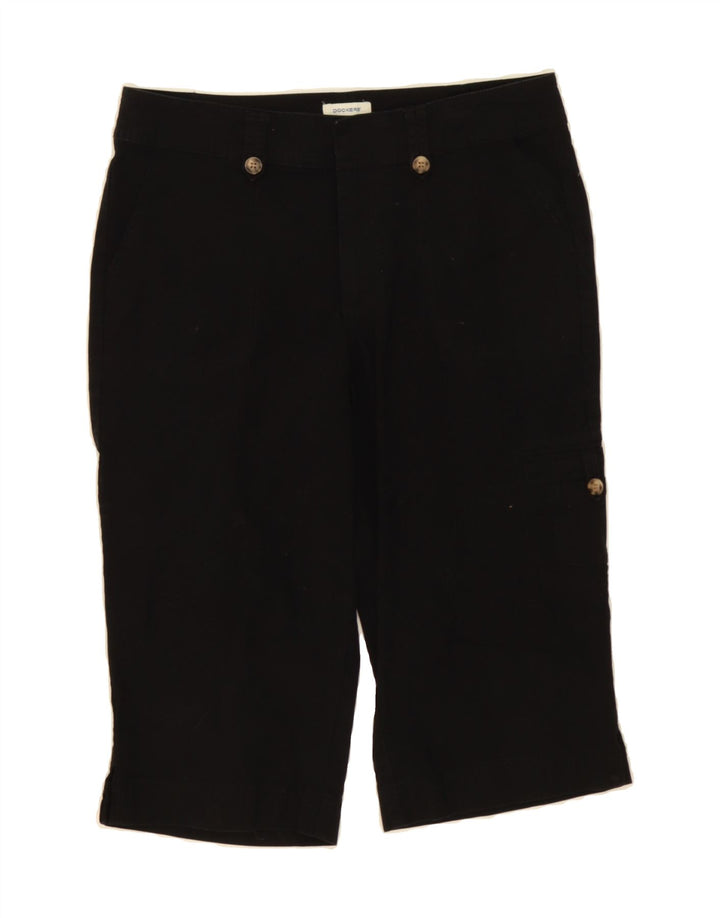 DOCKERS Womens Curvy Mid Rise Capri Trousers US 6 Medium W30  Black Vintage Dockers and Second-Hand Dockers from Messina Hembry 