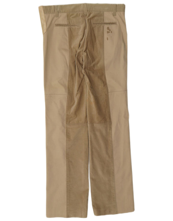Iceberg Womens Straight Corduroy Trousers IT 40 Small W32 L32 Beige Cotton