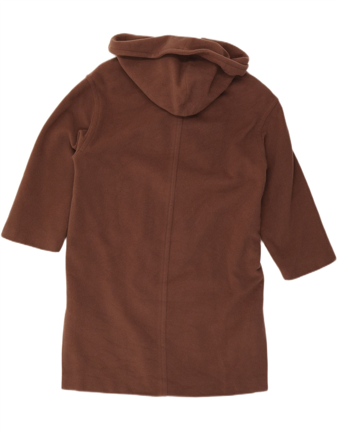MABB Womens Hooded Double Breasted Coat UK 16 Large Brown Lambswool