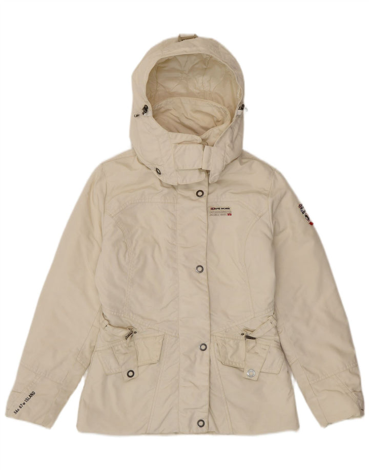 CAPE HORN Womens Hooded Windbreaker Jacket UK 14 Medium Off White