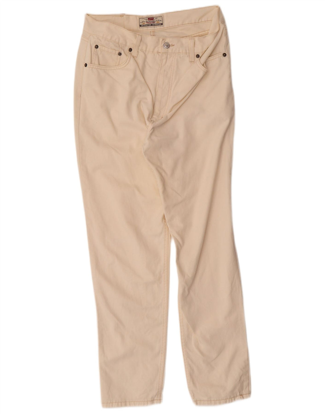 LEVI'S Womens Straight Jeans W34 L30 Off White Cotton