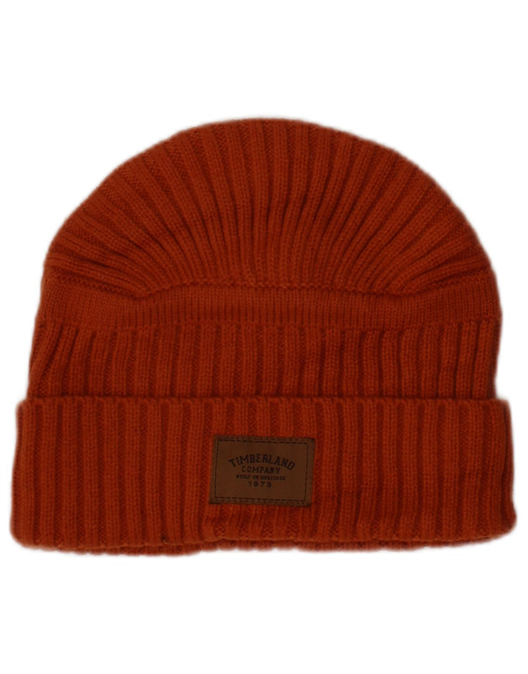 Timberland Mens Knit Beanie Hat One Size Orange Acrylic Winter