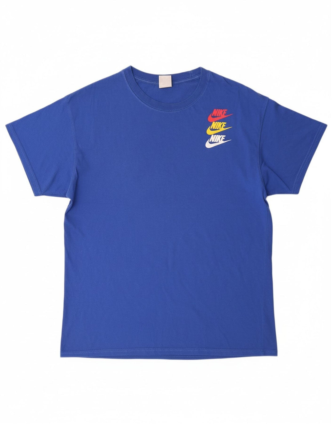 NIKE Mens Graphic T-Shirt Top Large Blue Cotton