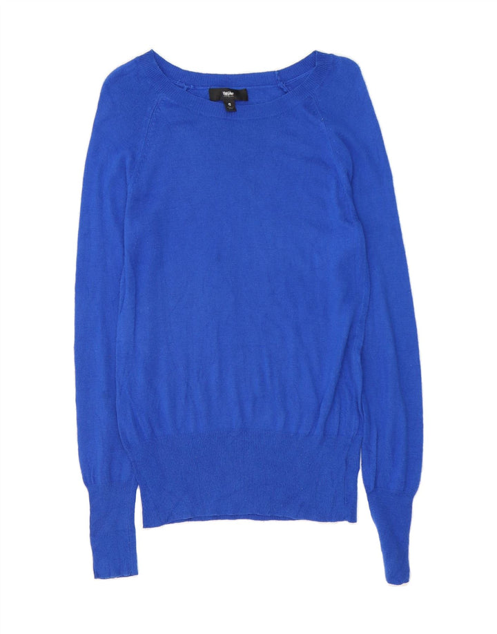 MOSSIMO Womens Boat Neck Jumper Sweater UK 10 Small Blue Nylon Vintage Mossimo and Second-Hand Mossimo from Messina Hembry 