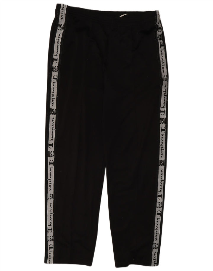 Champion Mens Graphic Tracksuit Trousers Large Black Colourblock Polyester