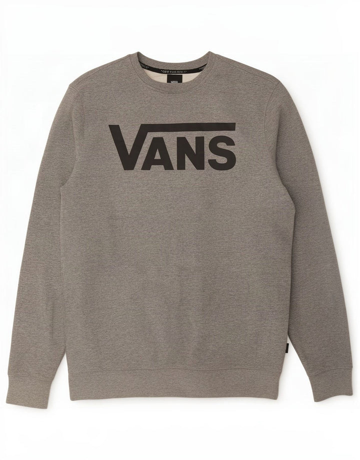Vans Mens Graphic Moletom Jumper Médio Cinza Algodão