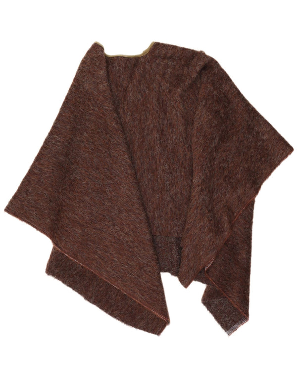 Vintage Asymmetrischer Poncho-Pullover für Damen, Einheitsgröße, Braun