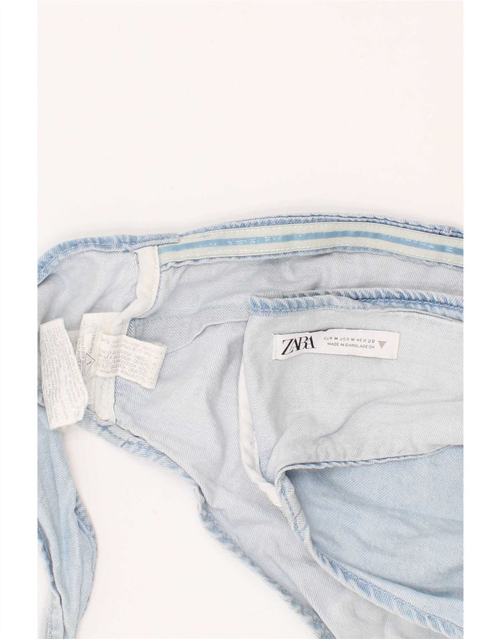 Zara Womens Denim Crop Top Medium Blue Cotton