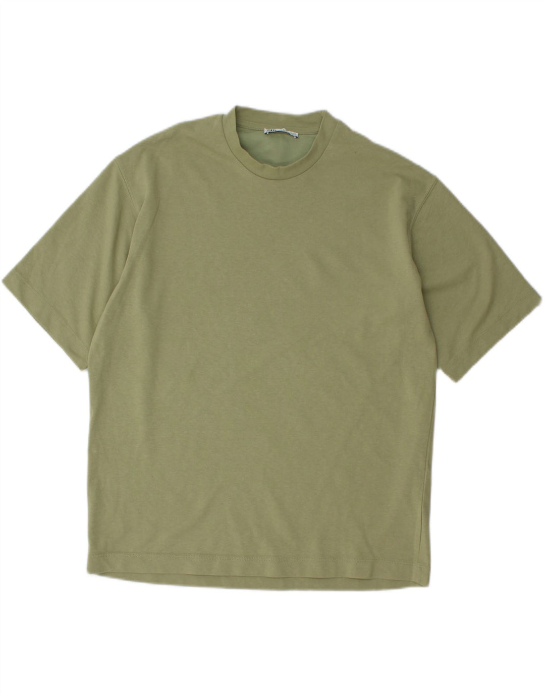 ZARA Mens T-Shirt Top Small Khaki Cotton Vintage Zara and Second-Hand Zara from Messina Hembry 