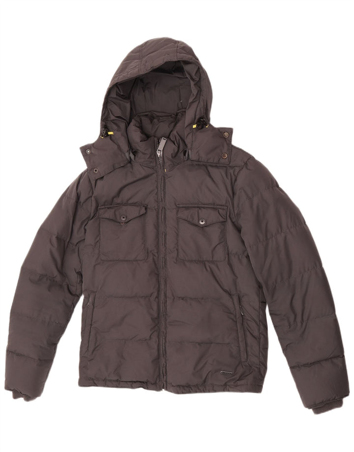 Sisley Veste matelassée à capuche pour homme UK 36 Small Gris Polyester