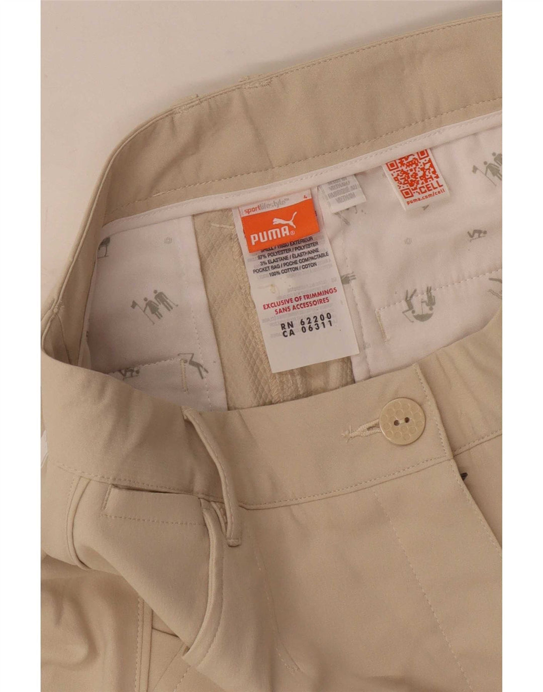 Женские капри Puma W28 L20 бежевые из полиэстера