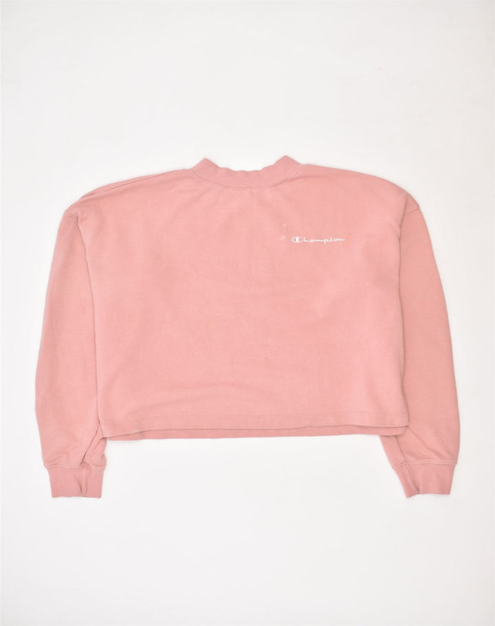 CHAMPION Womens Oversized Sweatshirt Jumper UK 16 Large Pink Cotton | Vintage | Thrift | Second-Hand | Used Clothing | Messina Hembry 