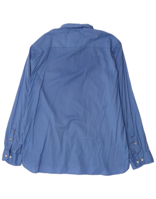 Tommy Hilfiger Herren-Hemd mit normaler Passform, 2XL, blaue Baumwolle