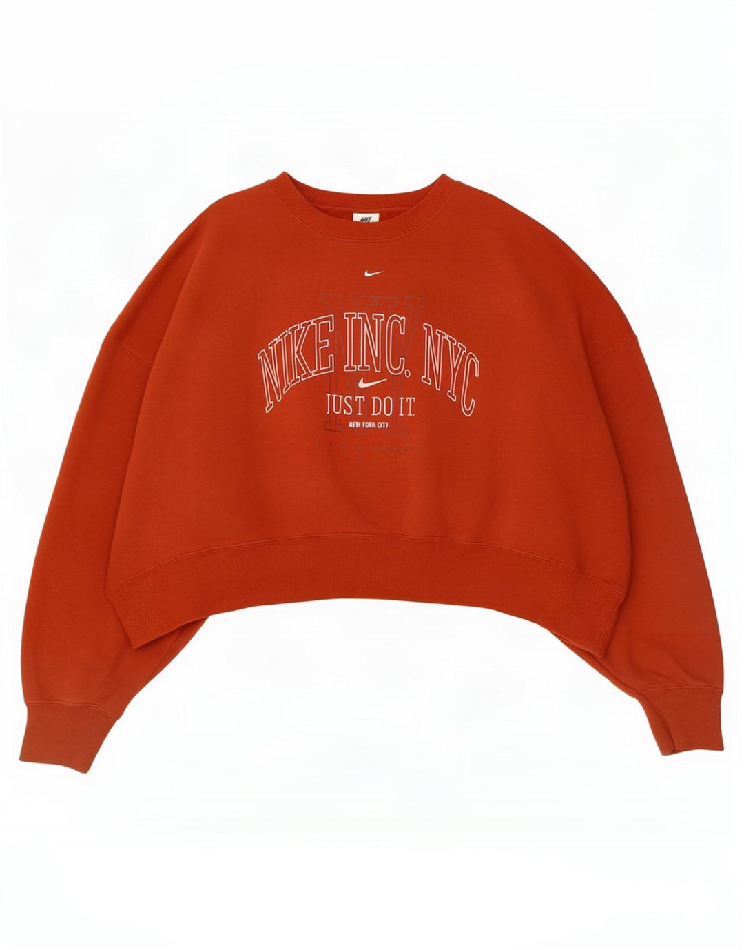 Felpa oversize con grafica corta Nike da donna UK 16 grande rossa