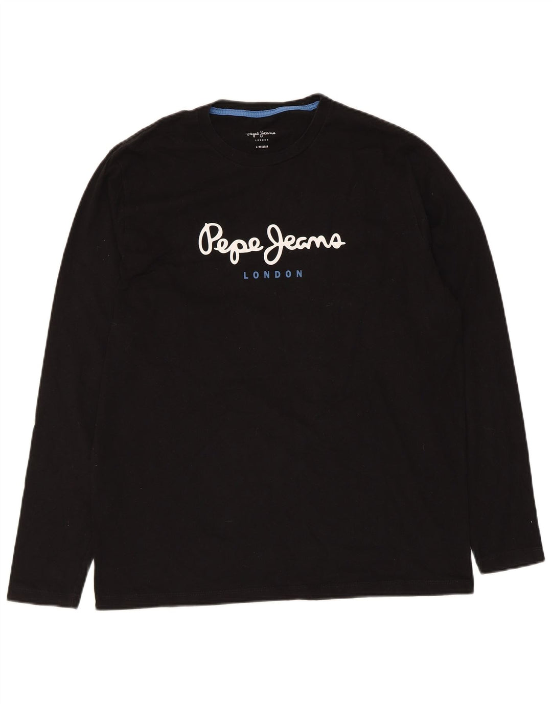 Męski top PEPE Jeans Regular Graphic z długim rękawem, duży, czarny
