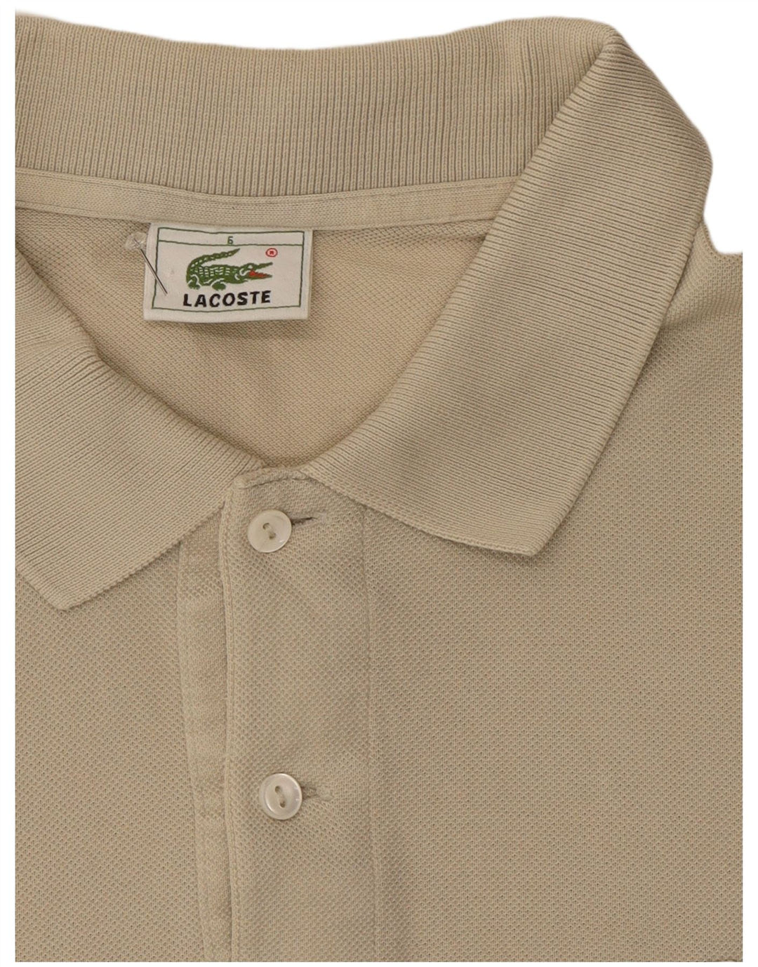 Lacoste Mens Polo Shirt Size 6 XL Beige