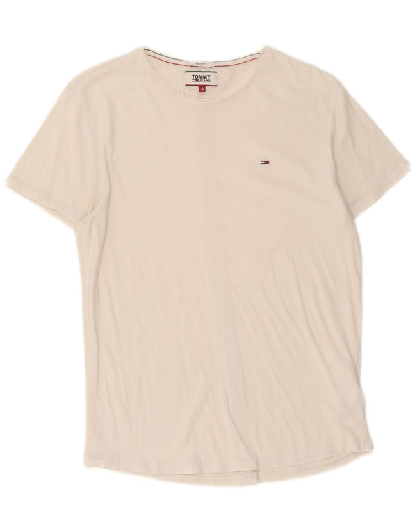 Tommy Hilfiger Mens Slim Fit T-Shirt Top Small White Cotton