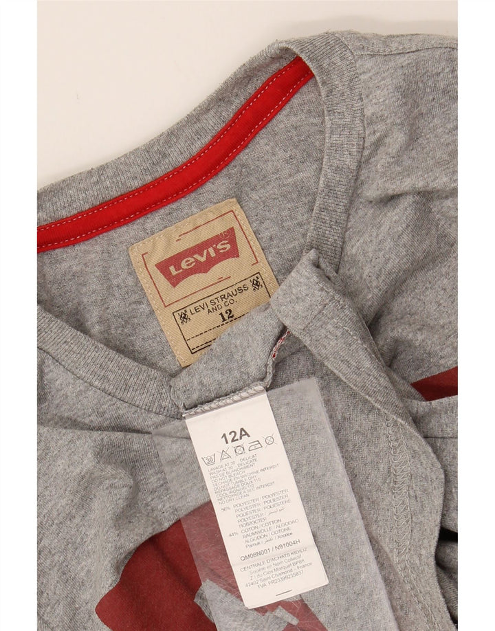 LEVI'S Girls Graphic T-Shirt Top 11-12 Years Grey Polyester Vintage Levi's and Second-Hand Levi's from Messina Hembry 