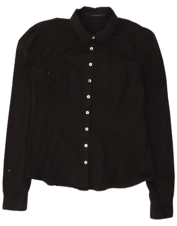 Camisa Calvin Klein Jeans Mujer UK 40 XL Algodón Negro