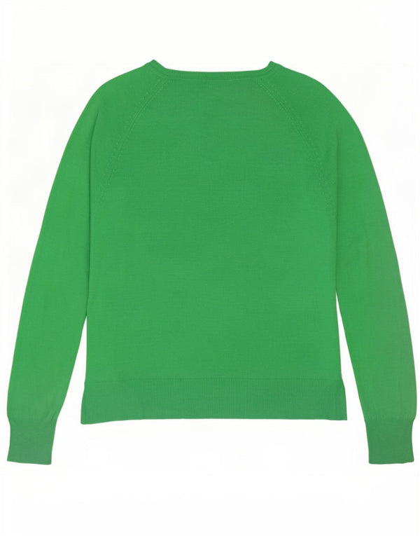 Zara Dame Boat Neck Jumper Sweater UK 10 Small Green Viscose