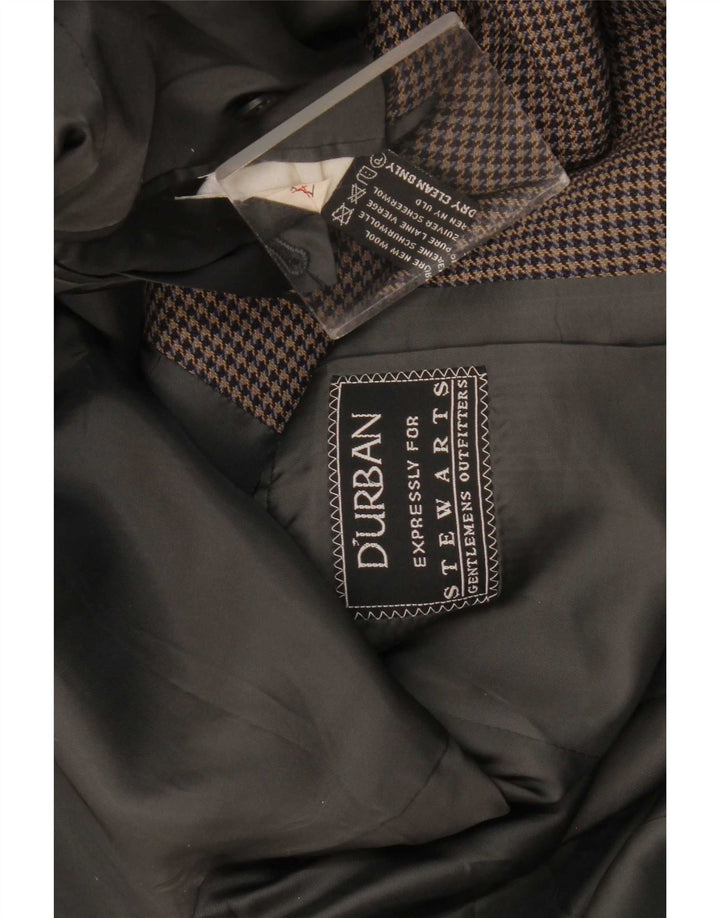 Durban Mens 2 Button Blazer Jacket UK 38 Medium Grey Houndstooth New Wool