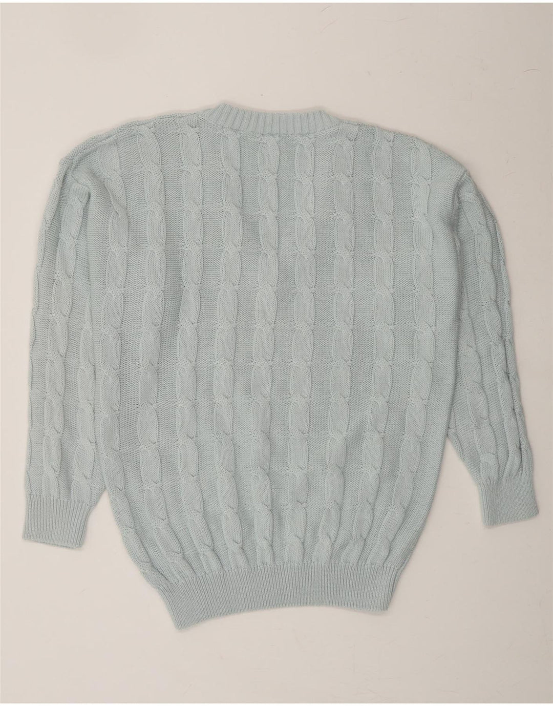 VINTAGE Mens Loose Fit V-Neck Jumper Sweater Medium Blue Vintage Vintage and Second-Hand Vintage from Messina Hembry 