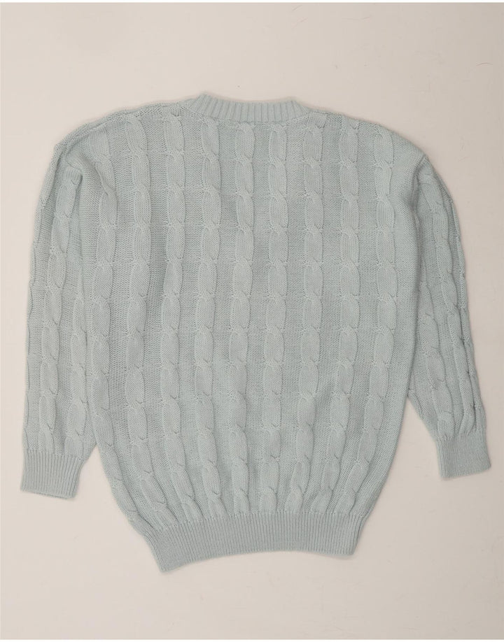 VINTAGE Mens Loose Fit V-Neck Jumper Sweater Medium Blue Vintage Vintage and Second-Hand Vintage from Messina Hembry 