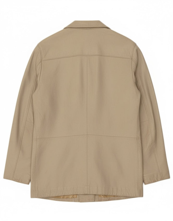 Marcos Dame 2-knaps læder blazerjakke IT 44 Medium Beige Læder