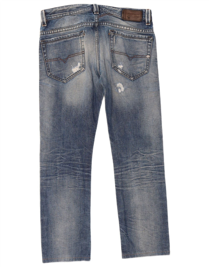Diesel Herren Thavar Distressed Straight Jeans W31 L27 Blau