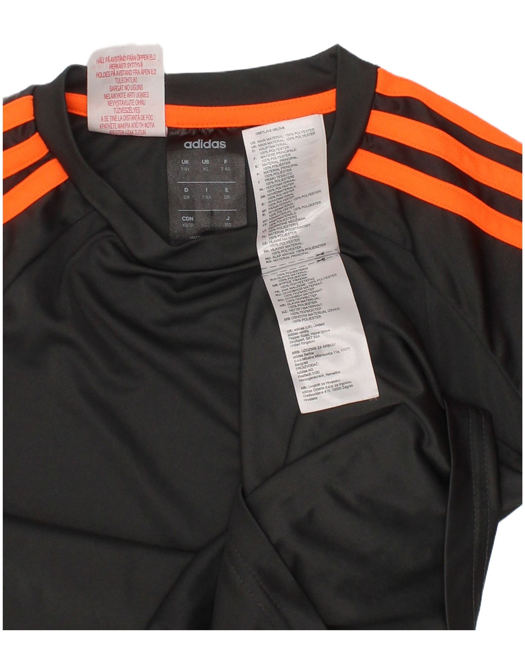 Adidas Boys Climalite T-Shirt Top 7-8 Years Grey Polyester