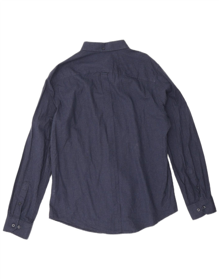 Ben Sherman Mens Shirt Large Navy Blue Cotton