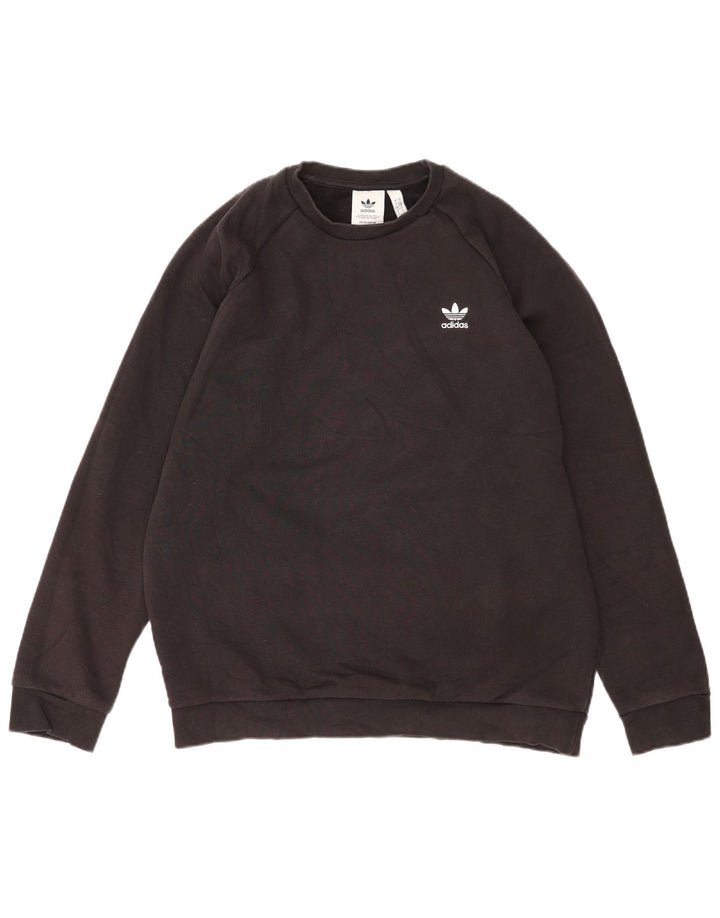 Adidas Mens Sweatshirt Jumper Large Black Cotton