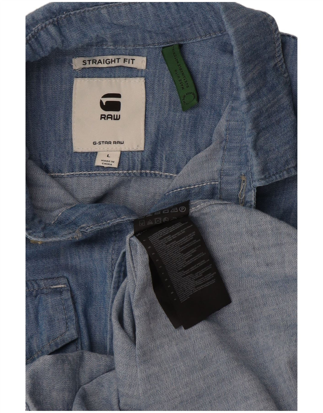 G-Star Mens Regular Fit Denim Shirt Large Blue Cotton