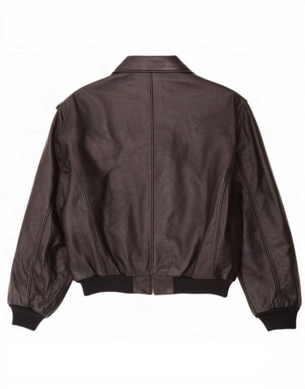 Esercito Chaqueta de aviador de cuero para hombre IT 48 Medium Black