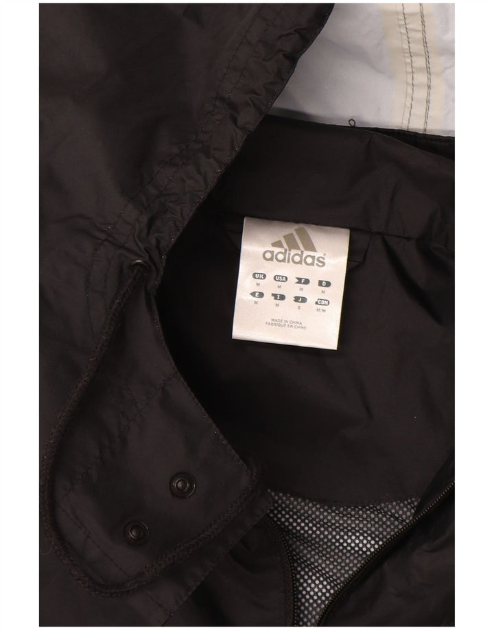 Adidas Herren Regenjacke mit Kapuze UK 38 Medium Schwarz Polyamid