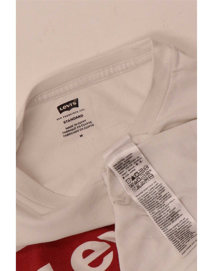 Levi's Mens Standard Graphic T-Shirt Top Medium White Cotton