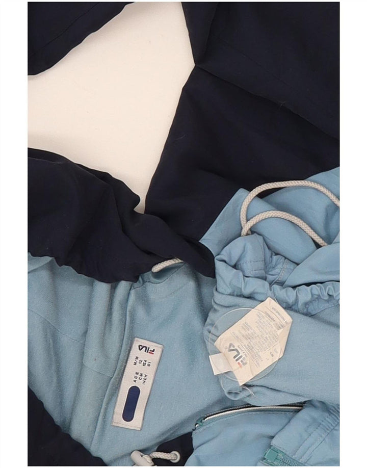 Fila Boys Graphic Tracksuit Top Jacket 11-12 Years Medium Blue Colourblock