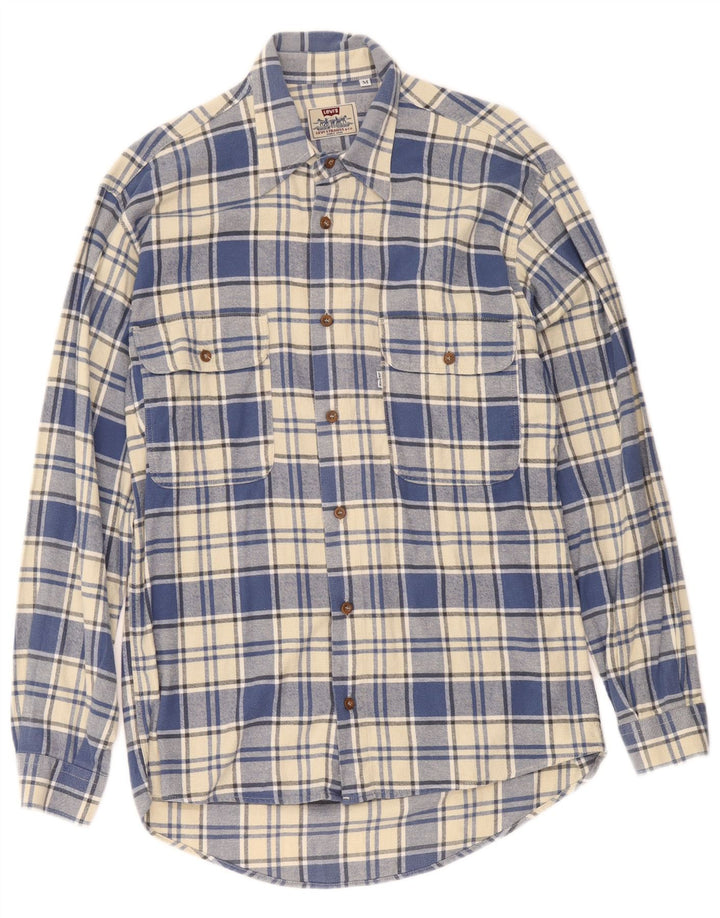 Levi's Hombre Camisa De Franela A Cuadros Azul Medio