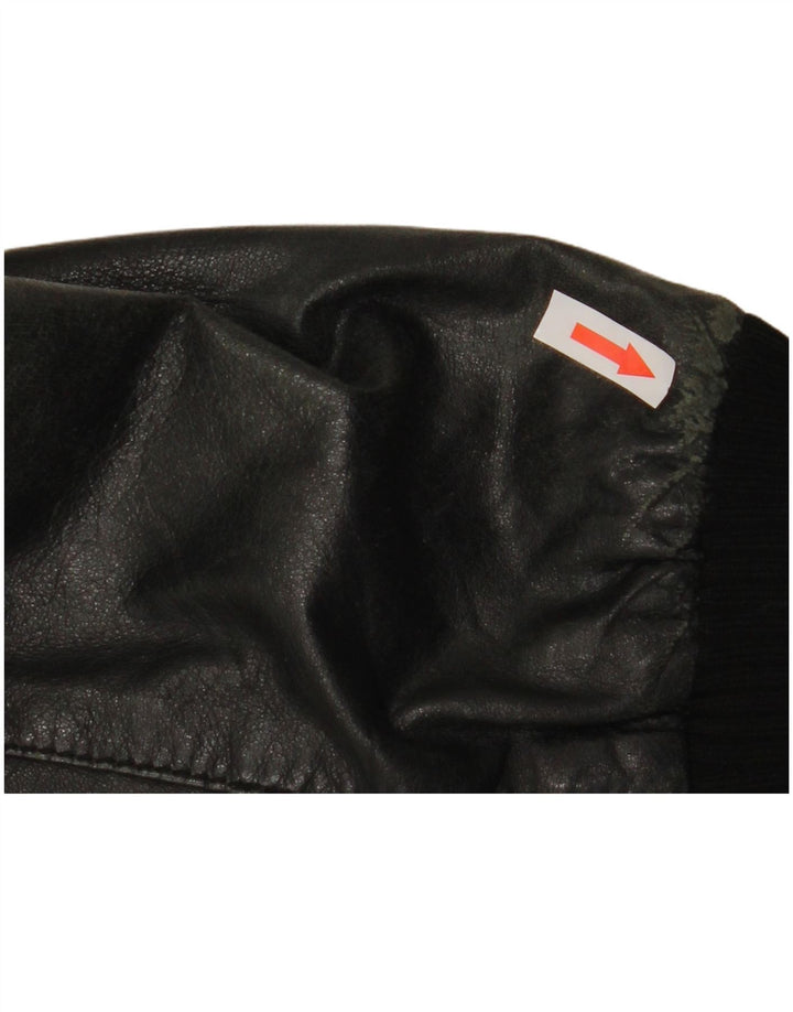 Sasch Damen Crop Lederjacke UK 14 Medium Schwarz