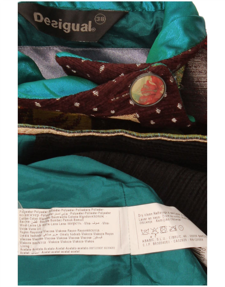 Desigual Womens Graphic Overcoat EU 38 Medium Multicoloured Floral