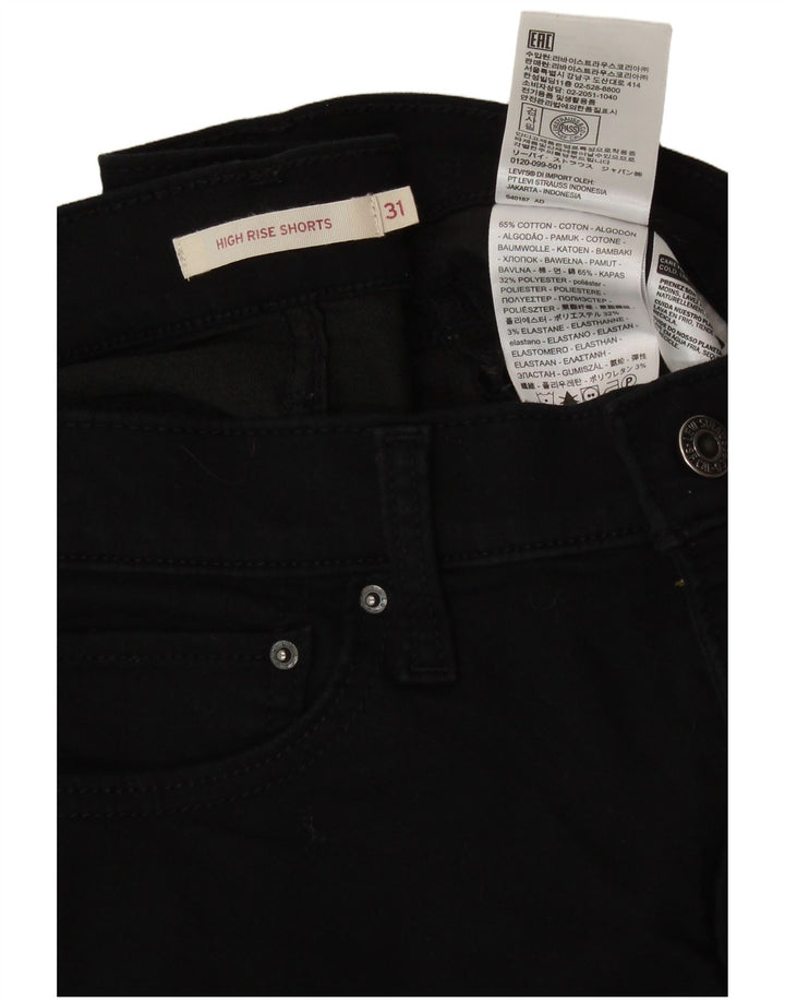 LEVI'S Womens High Rise Denim Shorts W31 Medium  Black Cotton