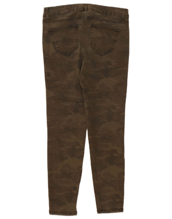 Zara Damen Slim Freizeithose EU 38 Small W28 L26 Khaki Camouflage
