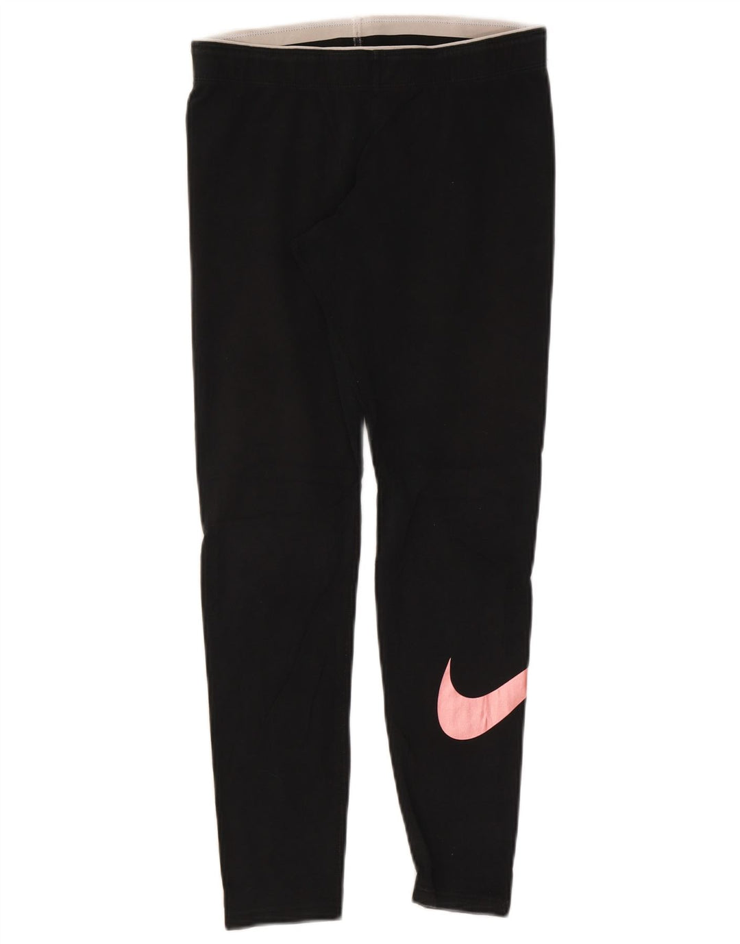 Nike Womens Graphic Leggings UK 12 Medium Black Cotton